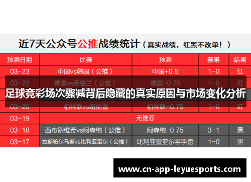 足球竞彩场次骤减背后隐藏的真实原因与市场变化分析